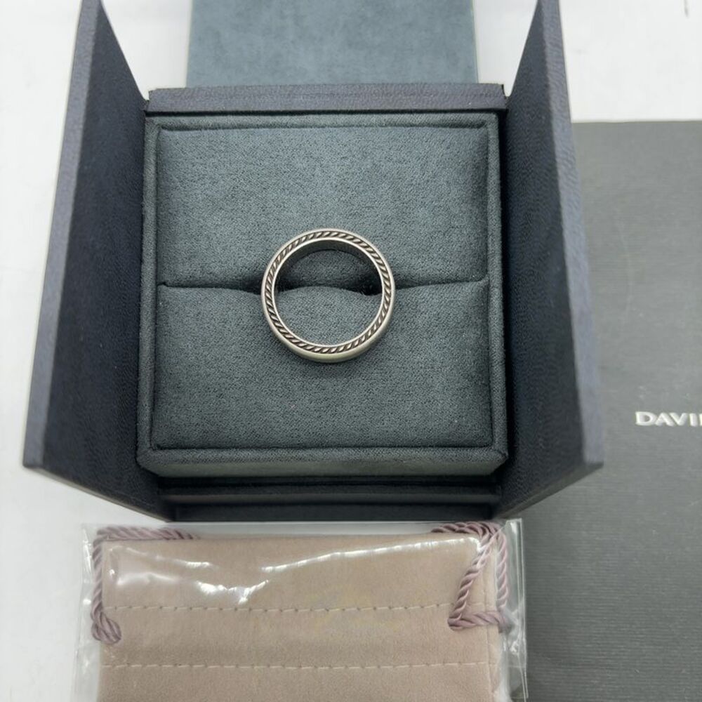 David Yurman Silver Rope-Edge Band - Picture 4 of 6